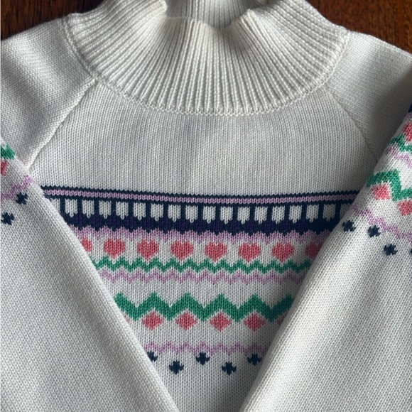Tristan Sweaters - Tristan White Fair Isle Sweater-Size small